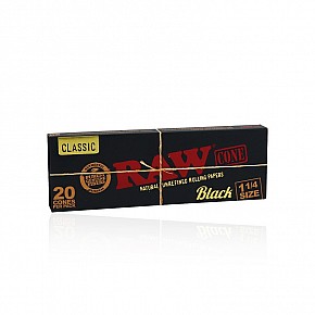 RAW | Black Cones Classic 1 1/4 (20pcs)