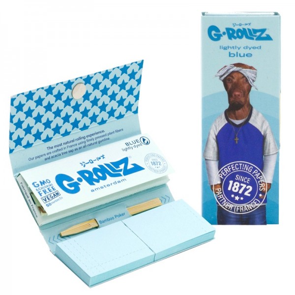 G-Rollz | Pets Rock Lightly Dyed Blue 50 1 1/4 Papper+Filter