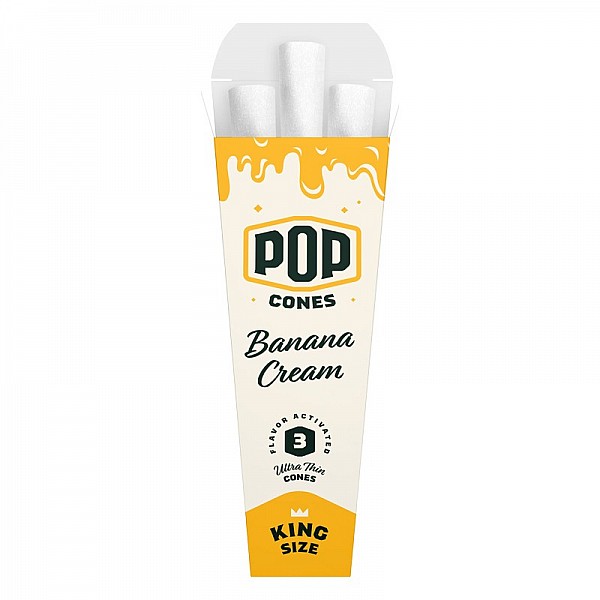 Pop Cones 1 1/4 Size  WT Banana 6st cones