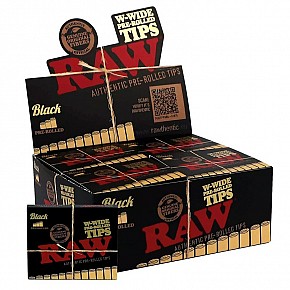 RAW | Black Prerolled Wide Tips (W Shape)