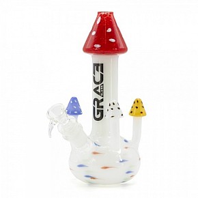 Grace Glass | Magic Mushrooms Bong Red Top (24cm)