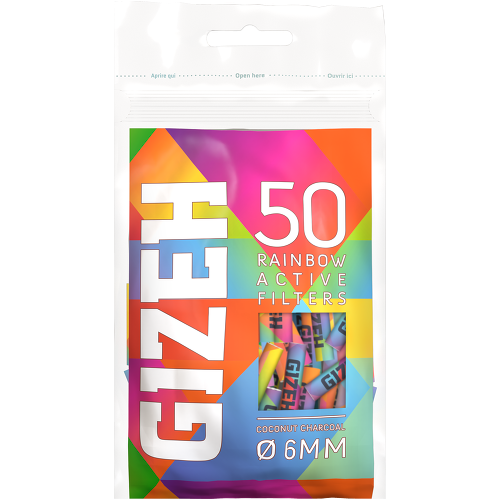 GIZEH | Rainbow Active Filter 6mm 50pcs