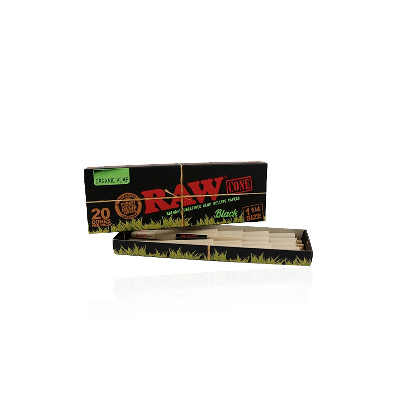 RAW | Black Cones Organic 1 1/4 (20pcs)