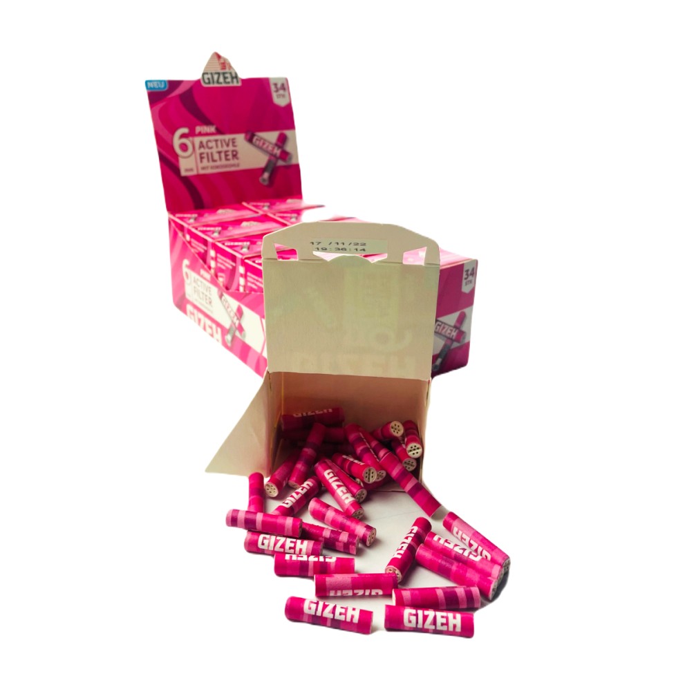 Gizeh | Activated Carbon Filter PINK 34pcs (6mm)