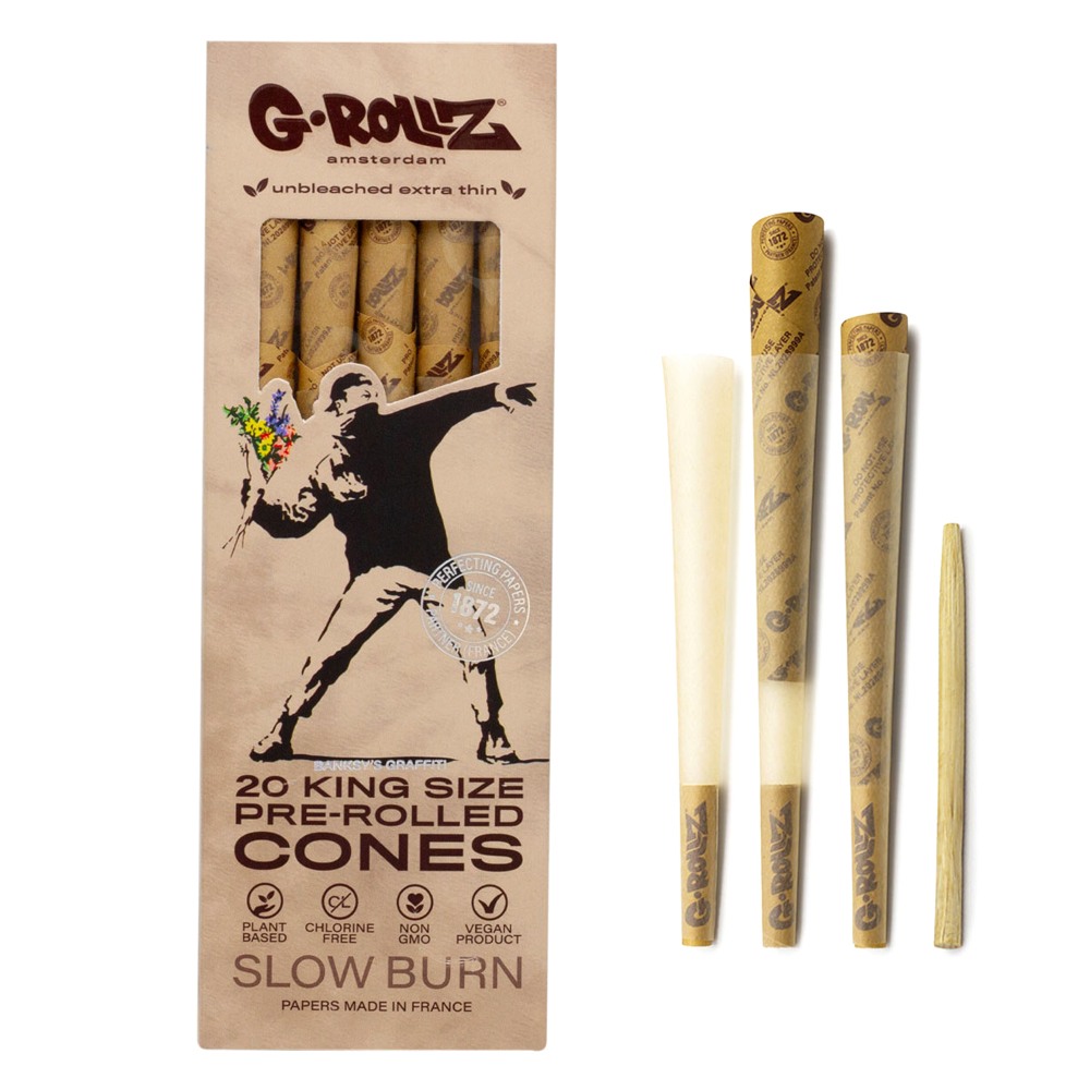 G-Rollz | Banksy Flower Thrower Unbleached 20 KS Cones