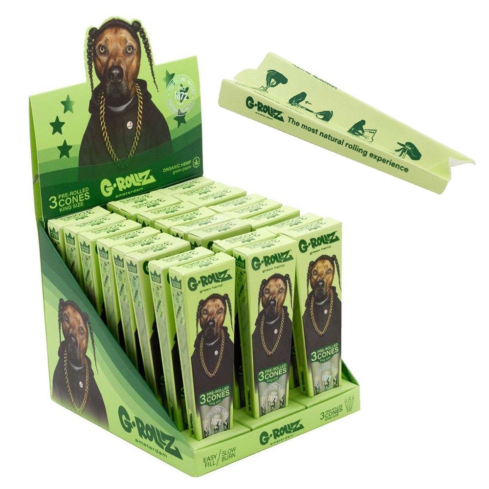 G-Rollz | Pet Rock rap Organic Green Hemp 3ks cones