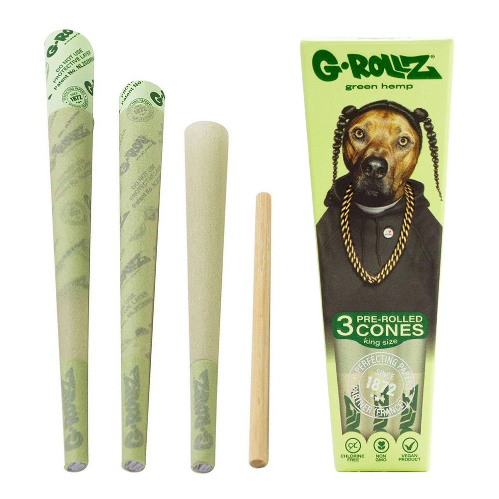 G-Rollz | Pet Rock rap Organic Green Hemp 3ks cones
