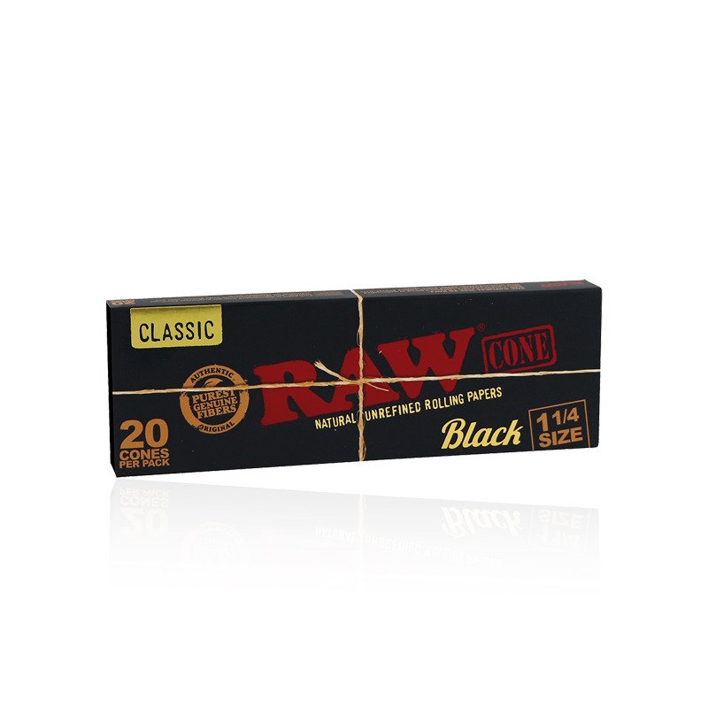 RAW | Black Cones Classic 1 1/4 (20pcs)