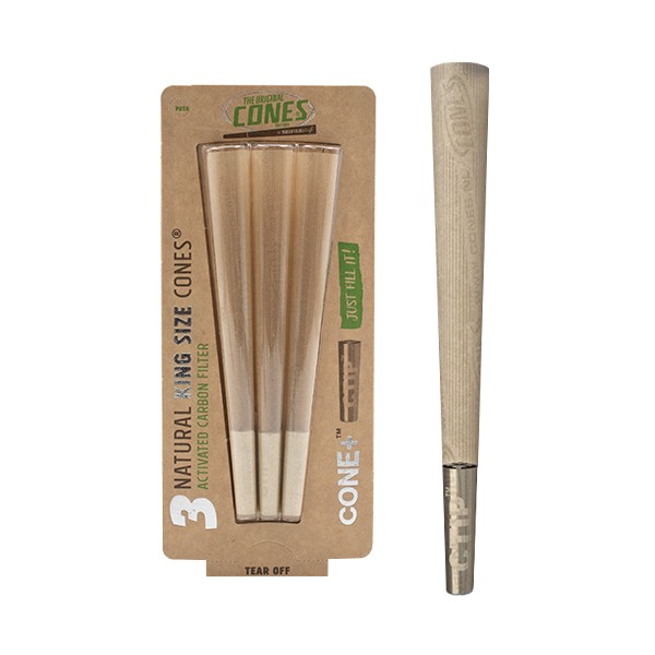 Cones | Hemp King Size with Charcoal Tips (3-pack)
