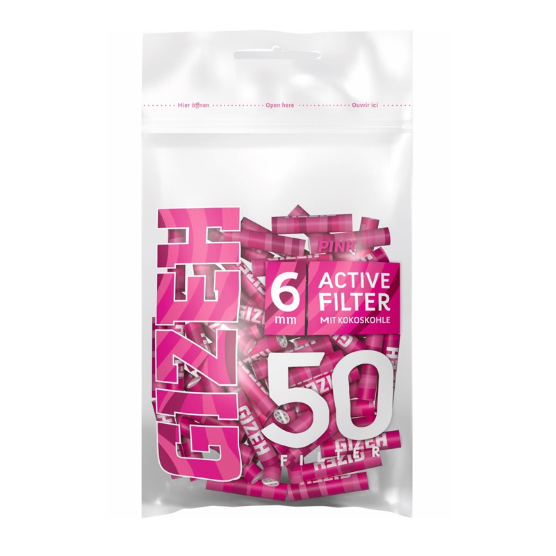 GIZEH | Pink Active Filter 6mm 50pcs