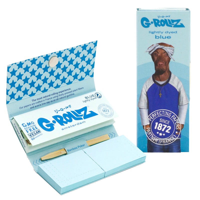 G-Rollz | Pets Rock Lightly Dyed Blue 50 1 1/4 Papper+Filter