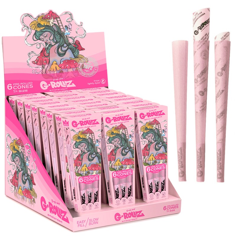 G-Rollz | Collector Shroomie Pink 1 1/4  Cones (6pcs)