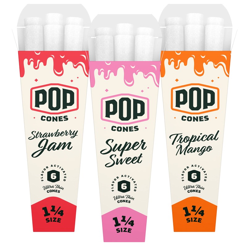 Pop Cones | 1 1/4 Flavored Cones (6pcs)
