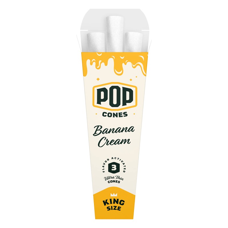Pop Cones 1 1/4 Size WT Banana 6pc cones
