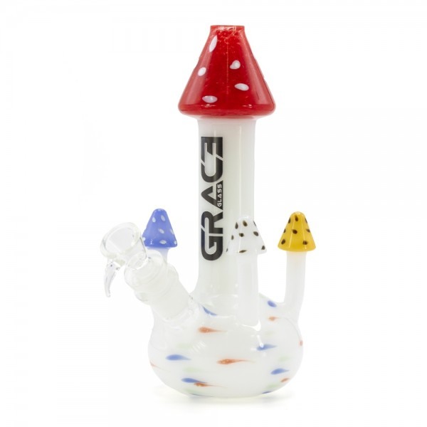 Grace Glass | Magic Mushrooms Bong Red Top (24cm)